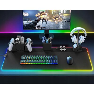 Inny producent PODKŁADKA GAMINGOWA RGB 90X45CM Z ORGANIZEREM BIURKA I STOJAKIEM Inny producent PODKŁADKA GAMINGOWA RGB 90X45CM Z ORGANIZEREM BIURKA I STOJAKIEM