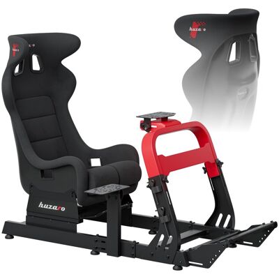 Stelaż do simracingu Huzaro Speed 8.3 z fotelem kubełkowym, Regulowana kierownica, Regulowane pedały, Regulowane siedzisko, Obustronny uchwyt shifte.. Stelaż do simracingu Huzaro Speed 8.3 z fotelem kubełkowym, Regulowana kierownica, Regulowane pedały, Regulowane siedzisko, Obustronny uchwyt shifte..