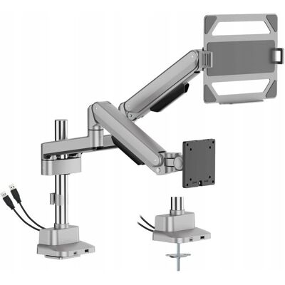 2w1 Uchwyt do monitora i laptopa VESA USB 21kg 17-35' Spacetronik biurkowy 2w1 Uchwyt do monitora i laptopa VESA USB 21kg 17-35' Spacetronik biurkowy