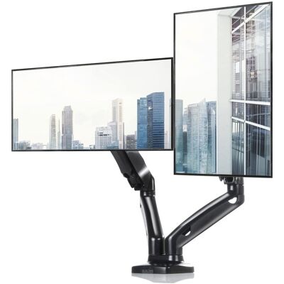 Uchwyt monitora UM-116 - Obsługuje 2 monitory, Gazu, Regulowany, Czarny Uchwyt monitora UM-116 - Obsługuje 2 monitory, Gazu, Regulowany, Czarny
