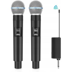 Inny producent 2x Bezprzewodowy Mikrofon Studyjny Dynamiczny 30m Uhf + Odbiornik Na 6,35mm I 3,5mm / Pu644b Inny producent 2x Bezprzewodowy Mikrofon Studyjny Dynamiczny 30m Uhf + Odbiornik Na 6,35mm I 3,5mm / Pu644b