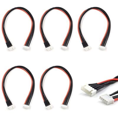 JST-XH 4S Balance Plug Extension Lead Wire 200mm 5 PCS for LiPo Battery Balance Charging 22AWG Silicone JST-XH 4S Balance Plug Extension Lead Wire 200mm 5 PCS for LiPo Battery Balance Charging 22AWG Silicone