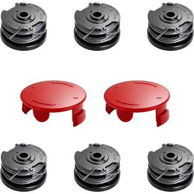 szpula z żyłką dla Bosch F016800351 szpula zapasowa 6 szpul z 2 nakładkami do trymera, kompatybilna dla Bosch ART 24 ART 24+ ART 27 ART 27+ ART 30 A.. szpula z żyłką dla Bosch F016800351 szpula zapasowa 6 szpul z 2 nakładkami do trymera, kompatybilna dla Bosch ART 24 ART 24+ ART 27 ART 27+ ART 30 A..