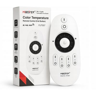 Inny producent Pilot Do Sterowania Led, 4 Strefy, Mono/cct Miboxer Fut007 Ściemnianie Do Lamp I Taśm, Regulator Jasności Oraz Temperatury Barwowej Inny producent Pilot Do Sterowania Led, 4 Strefy, Mono/cct Miboxer Fut007 Ściemnianie Do Lamp I Taśm, Regulator Jasności Oraz Temperatury Barwowej