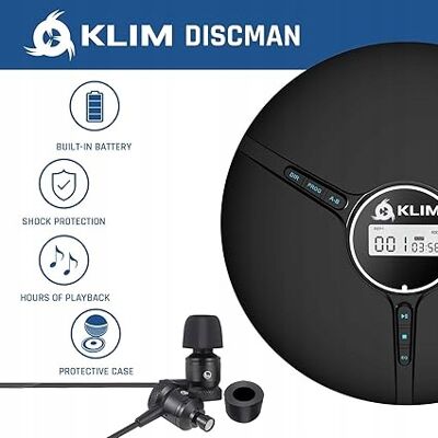 KLIM - Discman - Wbudowana bateria - Odtwarzacz CD KLIM - Discman - Wbudowana bateria - Odtwarzacz CD