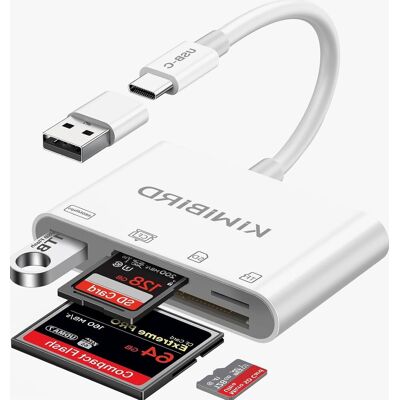 Inny producent Czytnik Kart Usb C Sd Micro Sd Cf Kompaktowy 8x5x15cm Biały Inny producent Czytnik Kart Usb C Sd Micro Sd Cf Kompaktowy 8x5x15cm Biały