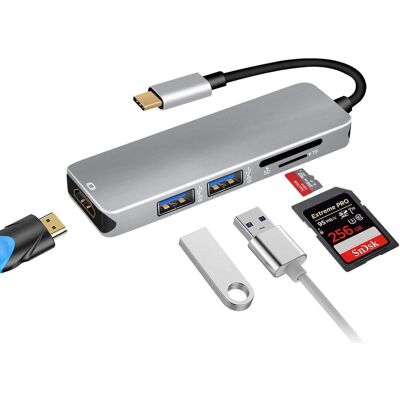 Inny producent USB-C 3.1 konwerter 2x USB 3.0 HDMI micro SD czytnik kart Inny producent USB-C 3.1 konwerter 2x USB 3.0 HDMI micro SD czytnik kart