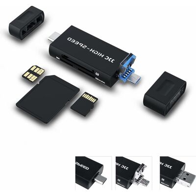 Inny producent Czytnik Kart Sd Micro Usb 3.0 Typ C Metalowy Szybki Czarny Inny producent Czytnik Kart Sd Micro Usb 3.0 Typ C Metalowy Szybki Czarny