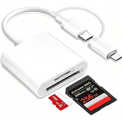 Inny producent Kart Sd Microsd 2w1 Usb C Lightning Szybki Transfer Danych Kompaktowy Inny producent Kart Sd Microsd 2w1 Usb C Lightning Szybki Transfer Danych Kompaktowy