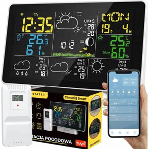 Stazer Stacja pogodowa pogody termometr higrometr barometr budzik smart WiFi Tuya Stazer Stacja pogodowa pogody termometr higrometr barometr budzik smart WiFi Tuya