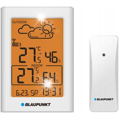 Blaupunkt WS15WH Stacja pogodowa / temperatura / wilgotność / zegar / alarm Blaupunkt WS15WH Stacja pogodowa / temperatura / wilgotność / zegar / alarm
