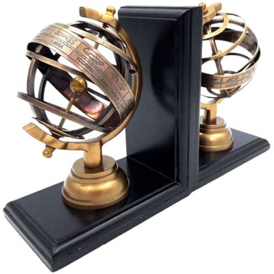 GiftDeco Bookend - Astrolabia Na Drewnianej Podstawie GiftDeco Bookend - Astrolabia Na Drewnianej Podstawie