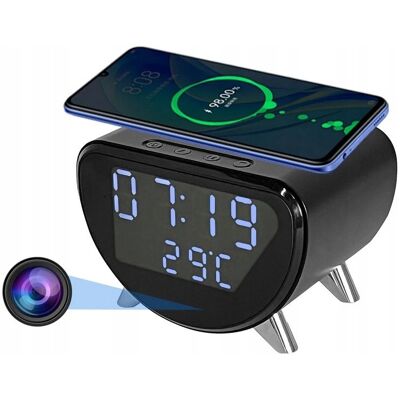 Inny producent BUDZIK Z UKRYTĄ KAMERĄ SZPIEGOWSKĄ ŁADOWARKA INDUKCYJNA ZEGAR 32GB WIFI Inny producent BUDZIK Z UKRYTĄ KAMERĄ SZPIEGOWSKĄ ŁADOWARKA INDUKCYJNA ZEGAR 32GB WIFI