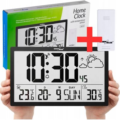 Inny producent Duża Stacja Pogodowa z Czujnikiem Zewnętrznym ZEGAR Ścienny LCD 17'' z DFC Inny producent Duża Stacja Pogodowa z Czujnikiem Zewnętrznym ZEGAR Ścienny LCD 17'' z DFC