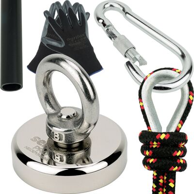 Magnes Neodymowy 80 Kg Sensei N52 + Lina 25 M Magnes Neodymowy 80 Kg Sensei N52 + Lina 25 M