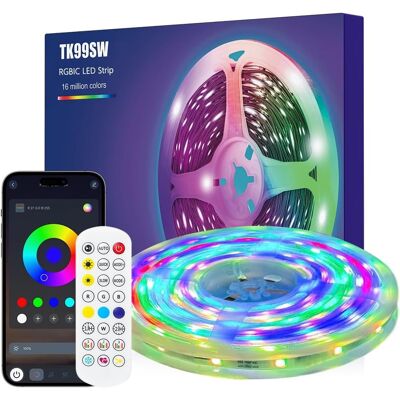 Inny producent Podświetlenie LED TV 3 m, taśma LED RGBIC LED do telewizorów 45-65 cali i komputerów PC, synchronizacja muzyki, zasilanie USB, z aplikacją i pilotem.. Inny producent Podświetlenie LED TV 3 m, taśma LED RGBIC LED do telewizorów 45-65 cali i komputerów PC, synchronizacja muzyki, zasilanie USB, z aplikacją i pilotem..