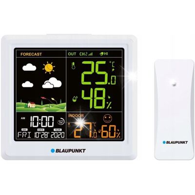 Stacja pogodowa Temperatura Wilgotność Zegarek Data 230V - Blaupunkt WS25WH Stacja pogodowa Temperatura Wilgotność Zegarek Data 230V - Blaupunkt WS25WH