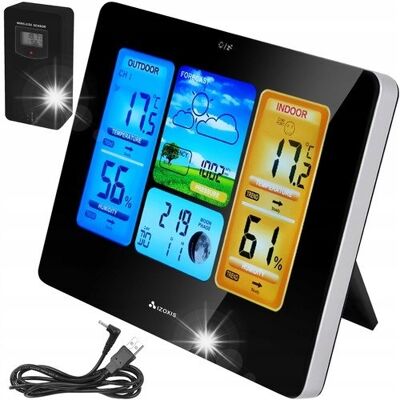 Iso Trade Stacja pogodowa z kolorowy LCD - Zegar - Temperatura zewn / wewn - 22452 - Iso Trade Stacja pogodowa z kolorowy LCD - Zegar - Temperatura zewn / wewn - 22452 -