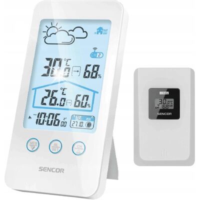 Stacja pogody z budzikiem Sencor SWS 3000 W pomiar temperatury wilgotności Stacja pogody z budzikiem Sencor SWS 3000 W pomiar temperatury wilgotności