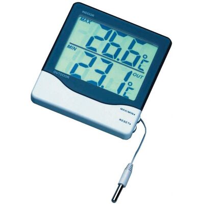 Termometr Max/Min cyfrowy z zewnętrznym czujnikiem przewodowym 3 metry 110x95x20mm SB TFA Termometr Max/Min cyfrowy z zewnętrznym czujnikiem przewodowym 3 metry 110x95x20mm SB TFA