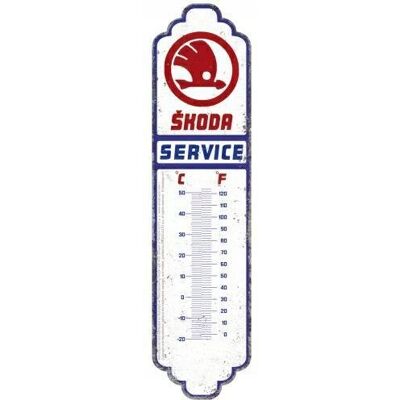ART Termometr SKODA SERVICE prezent 28cm metalowy wewnętrzny zewnętrzny ART Termometr SKODA SERVICE prezent 28cm metalowy wewnętrzny zewnętrzny