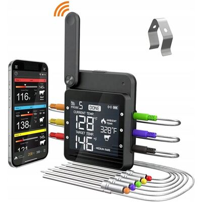 Termometr Spożywczy WiFi BT Grill Wędzarnia Piekarnik 3 Sondy Aidmax NC01 Termometr Spożywczy WiFi BT Grill Wędzarnia Piekarnik 3 Sondy Aidmax NC01