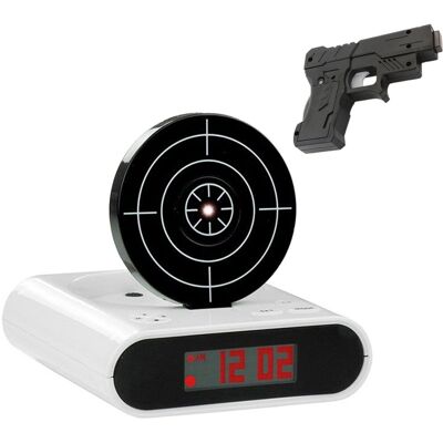 Aptel Wystrzałowy Budzik Snajpera Z Tarczą i Pilotem biały Ag642A Aptel Wystrzałowy Budzik Snajpera Z Tarczą i Pilotem biały Ag642A