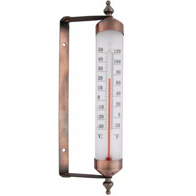 Esschert Design Elegancki Termometr Na Zewnątrz Okienny, Miedziany, Ozdobny Dekoracyjny Esschert Design Elegancki Termometr Na Zewnątrz Okienny, Miedziany, Ozdobny Dekoracyjny