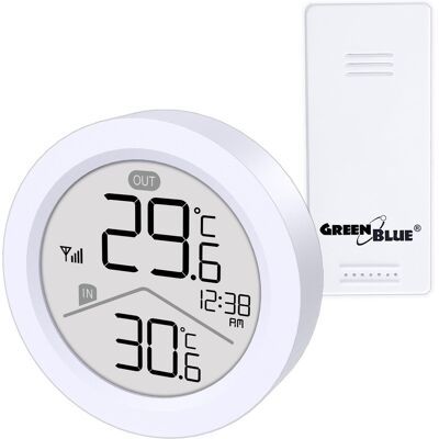 Greenblue Gb162 Bezprzewodowa Stacja Pogodowa Biała Czujnik Ip44 Greenblue Gb162 Bezprzewodowa Stacja Pogodowa Biała Czujnik Ip44