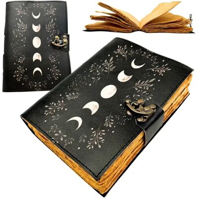 GiftDeco Notes Skórzany Retro Z Fazami Księżyca - Skóra Kozia, 200 Stron, Papier 150 Gsm - H080 GiftDeco Notes Skórzany Retro Z Fazami Księżyca - Skóra Kozia, 200 Stron, Papier 150 Gsm - H080