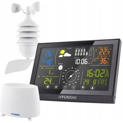 PROFESJONALNA STACJA POGODY POGODOWA METEO POMIAR WIATRU DCF BUDZIK HYUNDAI PROFESJONALNA STACJA POGODY POGODOWA METEO POMIAR WIATRU DCF BUDZIK HYUNDAI