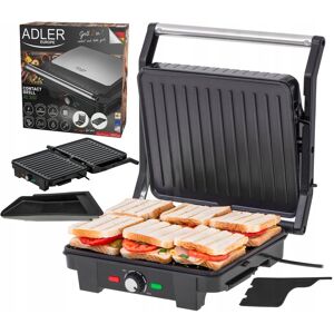 Adler Grill Elektryczny Opiekacz Panini Rozkładany 29X24Cm Xxl 2800W Ad3051 Adler Grill Elektryczny Opiekacz Panini Rozkładany 29X24Cm Xxl 2800W Ad3051