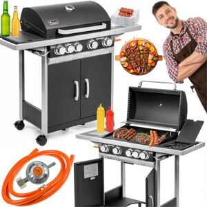Rabino DUŻY GRILL GAZOWY Z ŻELIWNYM RUSZTEM 4+1 PALNIK BOCZNY + REDUKTOR Z KABLEM Rabino DUŻY GRILL GAZOWY Z ŻELIWNYM RUSZTEM 4+1 PALNIK BOCZNY + REDUKTOR Z KABLEM