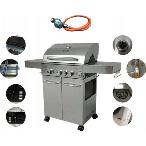 Grill gazowy PROLINE 40213 4 palniki 13,65 kW ruszt zeliwny inox Grill gazowy PROLINE 40213 4 palniki 13,65 kW ruszt zeliwny inox
