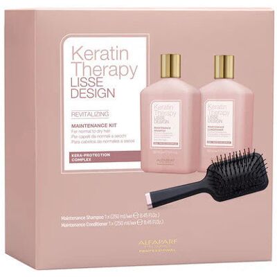 ALFAPARF KERATIN THERAPY LISSE DESIGNE Zestaw do włosów 2 x 250 ml + Szczotka do włosów ALFAPARF KERATIN THERAPY LISSE DESIGNE Zestaw do włosów 2 x 250 ml + Szczotka do włosów