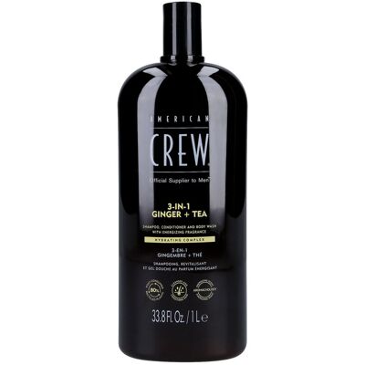 American Crew Imbir + Herbata 3-w-1 Szampon, Odżywka i Żel pod Prysznic - Mężczyźni American Crew Imbir + Herbata 3-w-1 Szampon, Odżywka i Żel pod Prysznic - Mężczyźni