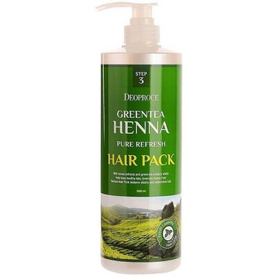 Deoproce, Maska do włosów, Green Tea Henna Pure Refresh Hair Pack, 1000ml Deoproce, Maska do włosów, Green Tea Henna Pure Refresh Hair Pack, 1000ml