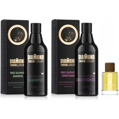 DIAMOND TOUCH szampon+odżywka po keratynie 2x500ml + olejek Felps 7ml DIAMOND TOUCH szampon+odżywka po keratynie 2x500ml + olejek Felps 7ml