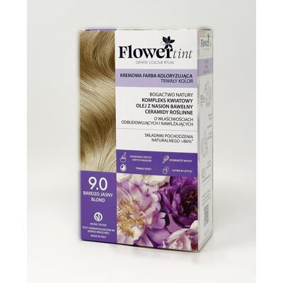 Flowertint, Trwała Farba Do Włosów, Seria Naturalna, 9.0 Bardzo Jasny Blond Flowertint, Trwała Farba Do Włosów, Seria Naturalna, 9.0 Bardzo Jasny Blond