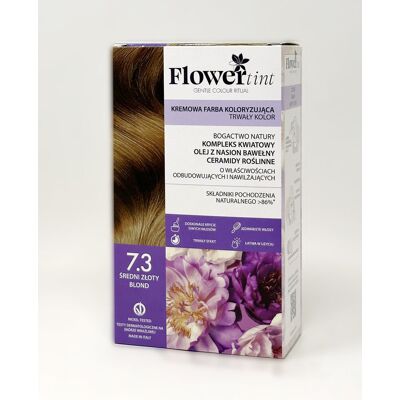 Flowertint, Trwała Farba Do Włosów, Seria Złota, 7.3 Średni Złoty Blond Flowertint, Trwała Farba Do Włosów, Seria Złota, 7.3 Średni Złoty Blond