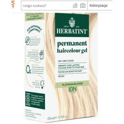 Herbatint Farba 170ml 10N Platynowy Blond Herbatint Farba 170ml 10N Platynowy Blond