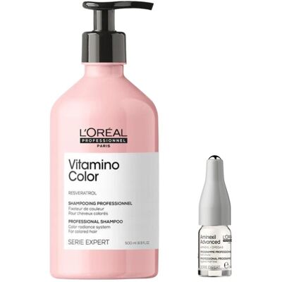 L'Oréal Professionnel Set: Vitamino Color shampoo 500ml + Scalp Aminexil Advanced serum 6ml L'Oréal Professionnel Set: Vitamino Color shampoo 500ml + Scalp Aminexil Advanced serum 6ml
