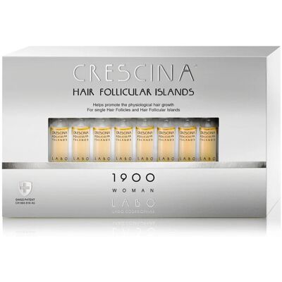 Labo, Crescina Follicular Islands 1900, Dla stymulacji wzrostu, Serum w ampułkach do leczenia, Dla skóry głowy, Dla kobiet, 20 szt Labo, Crescina Follicular Islands 1900, Dla stymulacji wzrostu, Serum w ampułkach do leczenia, Dla skóry głowy, Dla kobiet, 20 szt