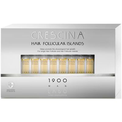 Labo, Crescina Follicular Islands 1900, Dla stymulacji wzrostu, Serum w ampułkach do leczenia, Dla skóry głowy, Dla mężczyzn, 10 +10 szt Labo, Crescina Follicular Islands 1900, Dla stymulacji wzrostu, Serum w ampułkach do leczenia, Dla skóry głowy, Dla mężczyzn, 10 +10 szt