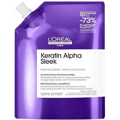 Loreal Expert Keratin Alpha Sleek Szampon 500ml Refil Uzupełnienie Loreal Expert Keratin Alpha Sleek Szampon 500ml Refil Uzupełnienie