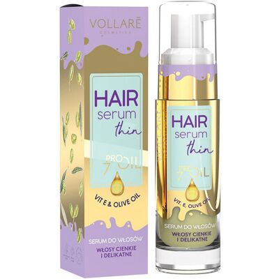 Vollare, Pro Oils Extra Volume, serum do włosów cienkich i delikatnych Witaminy E, A i D, 30 ml Vollare, Pro Oils Extra Volume, serum do włosów cienkich i delikatnych Witaminy E, A i D, 30 ml