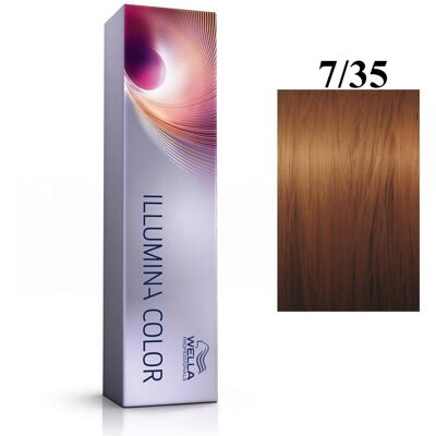 Wella Professionals, Illumina Color, Trwała farba do włosów, 7/35 Medium Gold Mahogany Blonde, 60 ml Wella Professionals, Illumina Color, Trwała farba do włosów, 7/35 Medium Gold Mahogany Blonde, 60 ml