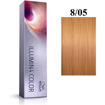 Wella Professionals, Illumina Color, Trwała farba do włosów, 8/05 Light Blonde Natural Mahogany, 60 ml Wella Professionals, Illumina Color, Trwała farba do włosów, 8/05 Light Blonde Natural Mahogany, 60 ml