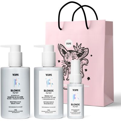 YOPE Zestaw do włosów blond i siwych: szampon, odżywka, serum, torebka w prezencie YOPE Zestaw do włosów blond i siwych: szampon, odżywka, serum, torebka w prezencie