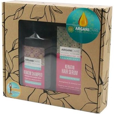 Zestaw Arganicare Keratin Szampon Naprawczy 400ml + Serum Do Włosów 100ml Zestaw Arganicare Keratin Szampon Naprawczy 400ml + Serum Do Włosów 100ml